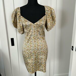 Zara mini dress with puff sleeves, NWT, size Large